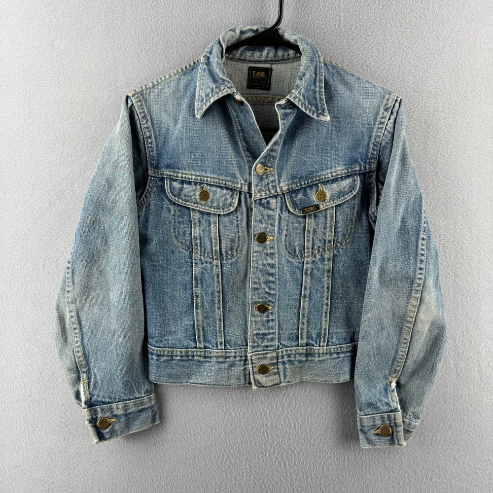 Vintage Lee Jacket Youth Boys Medium 16x19" Sanforized 70s USA Rider 101-J
